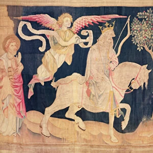 The rider of the white horse, from the Apocalypse Tapestry of Angers