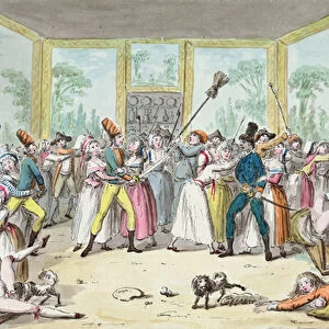 Riotous scene in a tavern during the period of the French Revolution, c