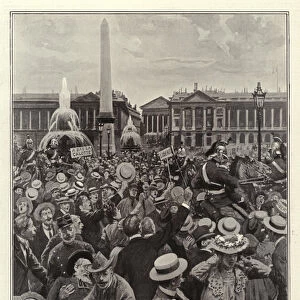 The Riots in Paris in Connection with the Closing of the Schools controlled by Nuns (litho)