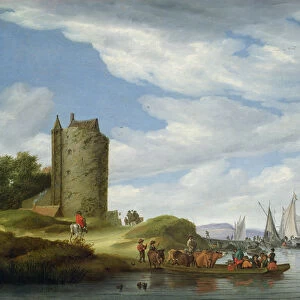 River Estuary with Watchtower