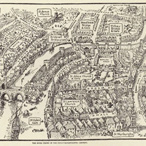River Frome, Bristol, early 17th Century (litho)