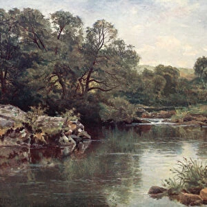 On the River Llugwy, below Capel Curig (colour litho)