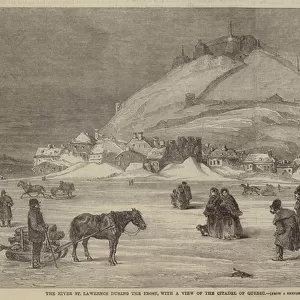The River St Lawrence during the Frost, with a View of the Citadel of Quebec (engraving)