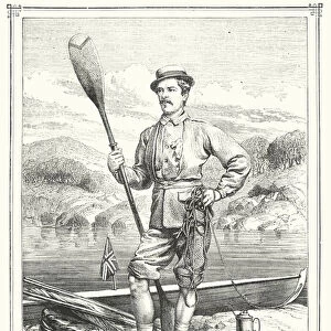 "Rob Roy, "John MacGregor, ESQ, MA and his "Rob Roy"Canoe (engraving)