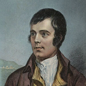 Robert Burns, Scottish poet (colour litho)