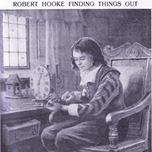 Robert Hooke finding things out (litho)