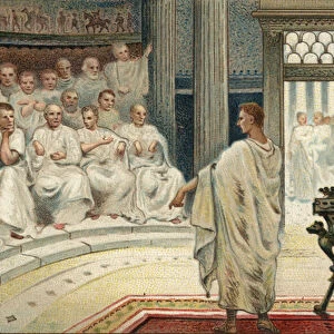 Roman political system: The Senate, 19th century (chromolithograph)