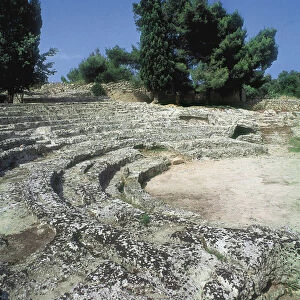 Roman Remains of Pollentia, detail of amphitheatre, Alcudia, Mallorca, Spain