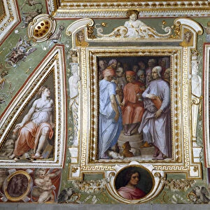 Detail of the room of Cosimo de Medicis representing himself with artists