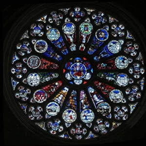 Rose window depicting the last fifteen days of the world and the works of the months