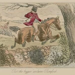 "Rot the Beggar"exclaims Romford (coloured engraving)