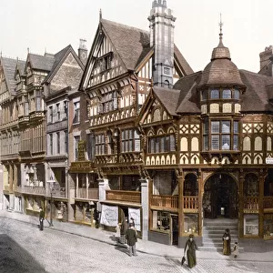 The Rows, Chester (hand-coloured photo)