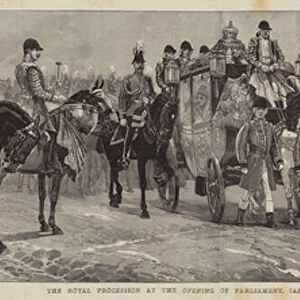 The Royal Procession at the Opening of Parliament, 21 January 1886 (engraving)