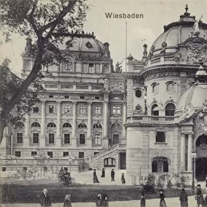 Royal Theatre, Wiesbaden, Germany (b / w photo)