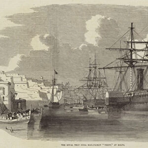 The Royal West India Mail-Packet "Trent, "at Malta (engraving)