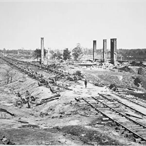Ruins of Hoods 28-car ammunition train and the Scofield Rolling Mill, near Atlanta