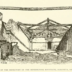Ruins of the refectory of the Benedictine Novitiate, Albaneta, near Monte Cassino (engraving)