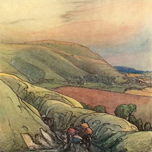 The Run Of The Downs (colour litho)