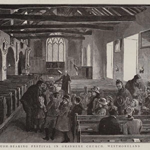 The Rush-Bearing Festival in Grasmere Church, Westmoreland (engraving)