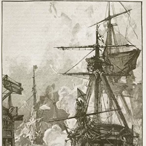 The Russian Attack on Sinope, illustration from Cassell