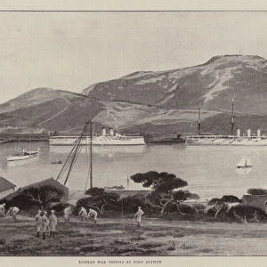 Russian War Vessels at Port Arthur (litho)