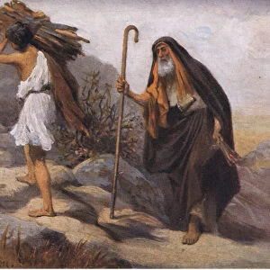 The sacrifice of Isaac, from Hulberts Story of the Bible published by The John