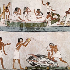Sacrifice and purification of a bull, and a sailing ritual, from the Tomb of Menna