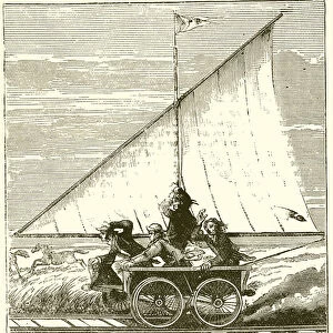 Sailing car (engraving)