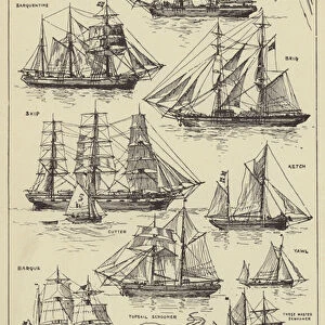 Sails and sailing ships (engraving)