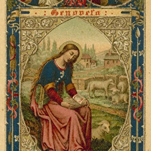 Saint Genevieve (colour litho)