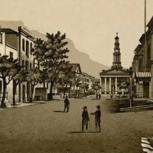 Saint George Street and Cathedral, Cape Town (litho)