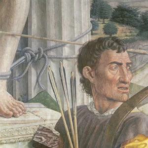 Saint Sebastian, 1480 (detail of the soldiers) (oil on canvas)