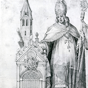 Saint Wolfgang of Regensburg (c. 934- 994) (engraving)