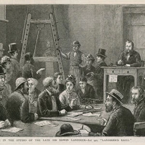 Sale in the studio of the late Sir Edwin Landseer (engraving)