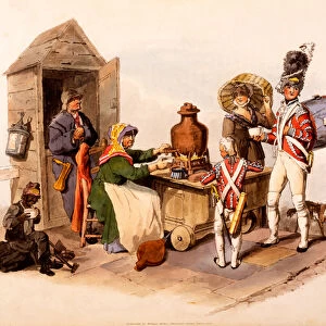 A Sallop Seller serving heated hot drinks, from The Costumes of Great Britain