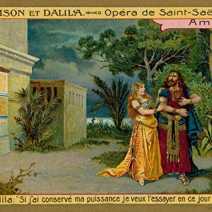 Samson and Dalila Walk in the Gardens (chromolitho)