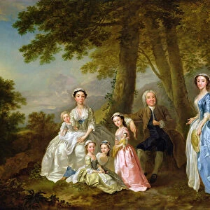 Samuel Richardson seated with his second family (oil on canvas)