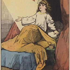 Samuel is Wakened by a Voice Calling his Name (colour litho)