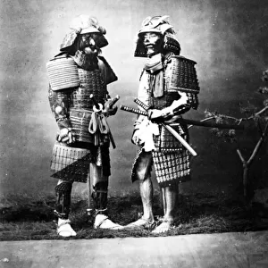 Samurai, c. 1860-80 (b / w photo)
