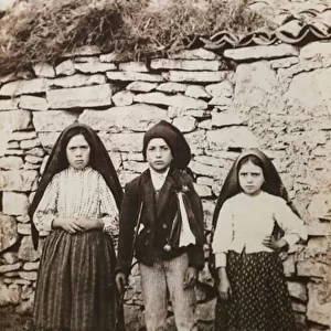 Sanctuary of Fatima. Lucia dos Santos and her cousins Francisco and Jacinta Marto. Our Lady of Fatima. Portugal
