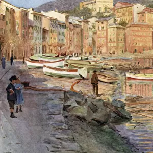 Santa Margherita Ligure, Italy (colour litho)