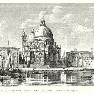 Santa Maria della Salute, Entrance of the Grand Canal, constructed by Longhena (engraving)