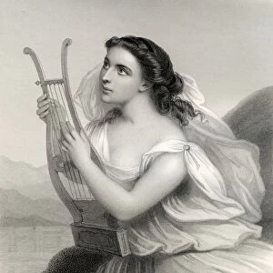 Sappho, illustration from World Noted Women by Mary Cowden Clarke, 1858