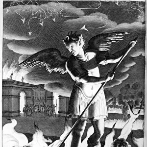 Satan, illustration from Paradise Lost by John Milton, fourth edition 1688