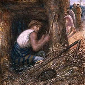 Saul Hiding among the Stuff, 1866 (w / c, oil & gum arabic on paper)