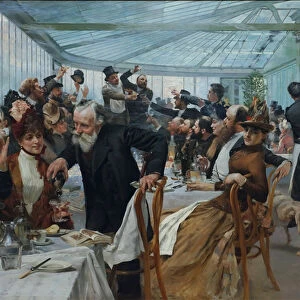 Scandinavian Artists Luncheon at Cafe Ledoyen on Varnishing Day, 1886
