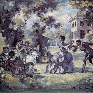 "Scene galante"(Amorous scene) Peinture de Charles Guerin (1875-1939) 1908 environ Saint Petersbourg, musee de l ermitage DR