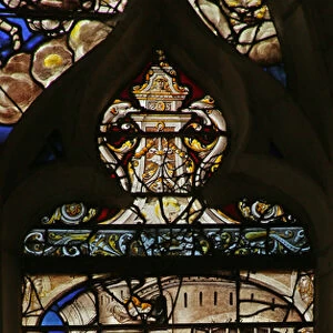 Scene from the life of St Roche: the death of the saint (stained glass)