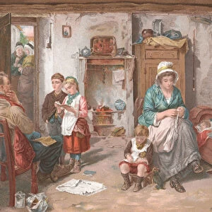 A School Board in a Cottage (chromolitho)