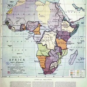 Map of Africa Print, 1891 Colour Lithograph Map of Africa Print, 1891 Colour Lithograph